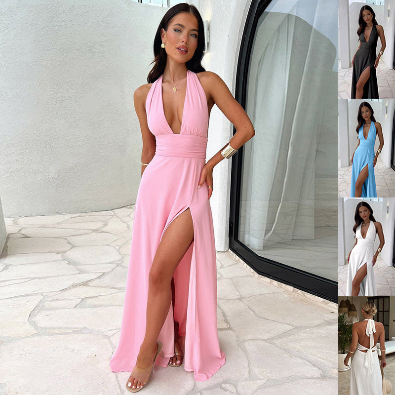 sexy halterneck summer dress