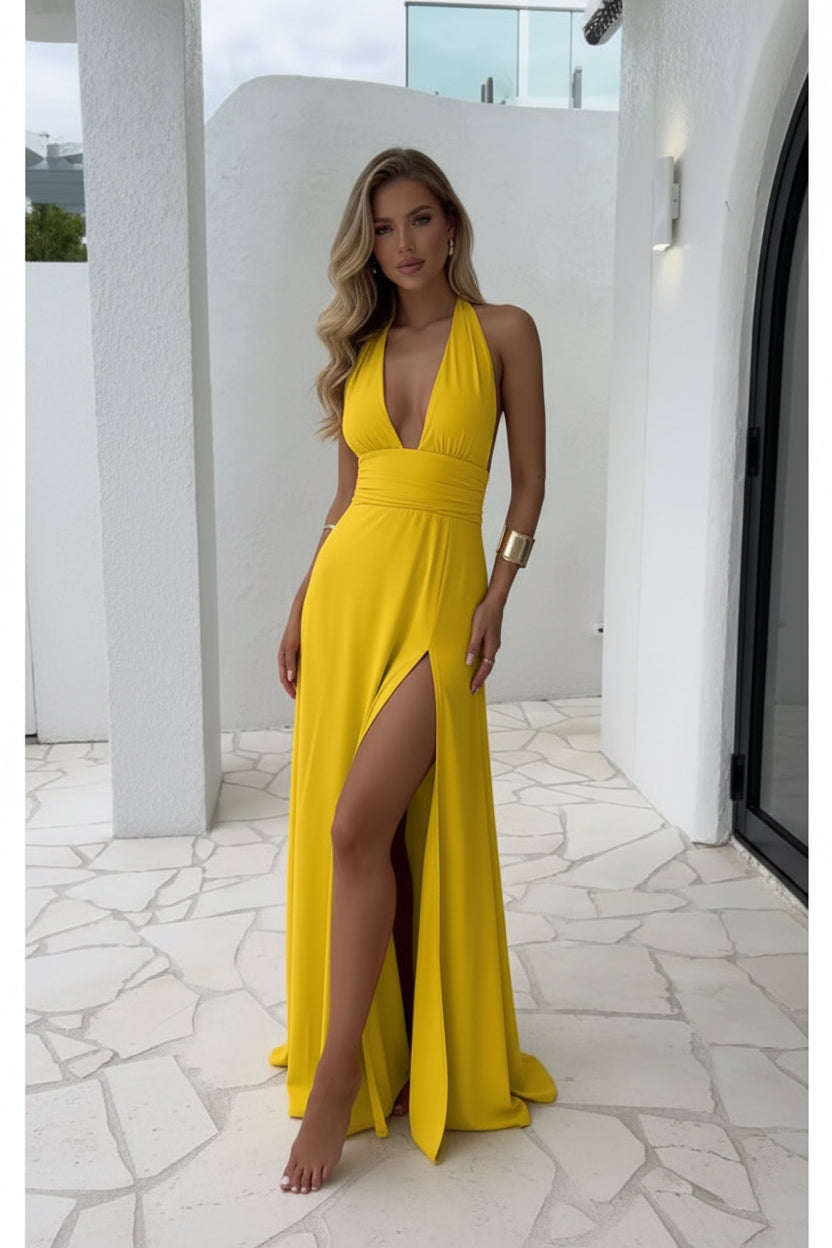 sexy halterneck summer dress